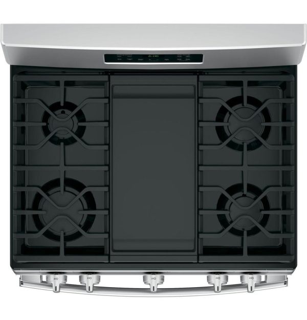 GE 30" Free-Standing Gas Range with Edge to Edge Cooktop - Stainless Steel - Image 4