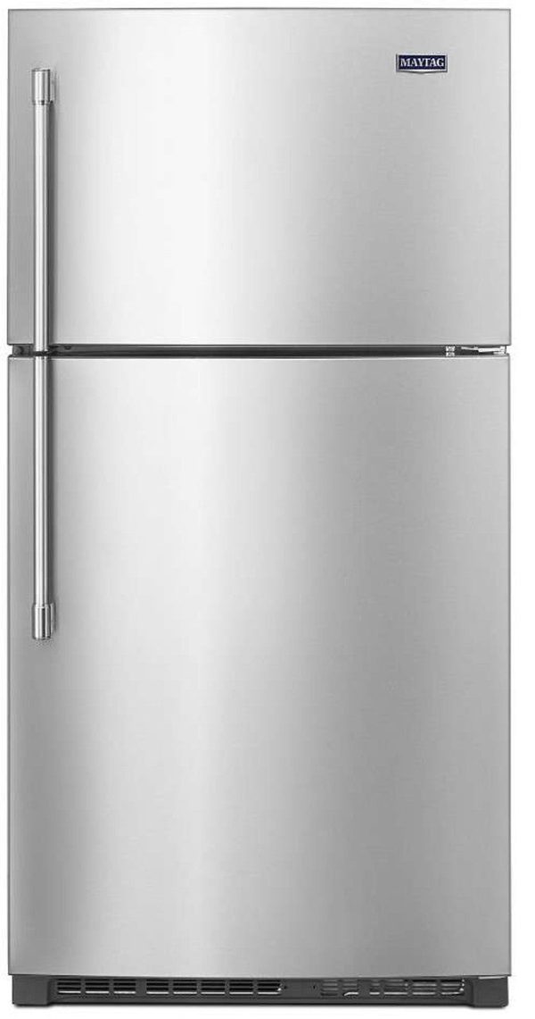 33" Maytag Top Freezer Refrigerator with Power Cold and EvenAir Cooling Tower - Stainless Steel