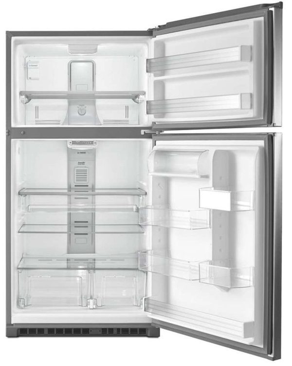 33" Maytag Top Freezer Refrigerator with Power Cold and EvenAir Cooling Tower - Stainless Steel - Image 3