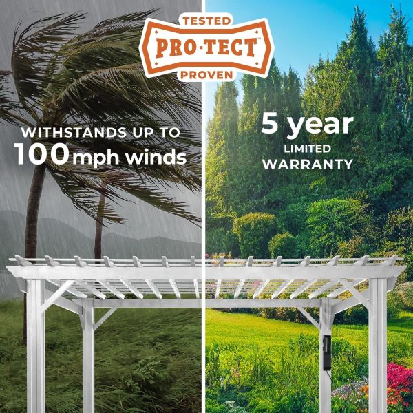 14×10 Hawthorne Traditional Steel Pergola With Sail Shade Soft Canopy - Image 4