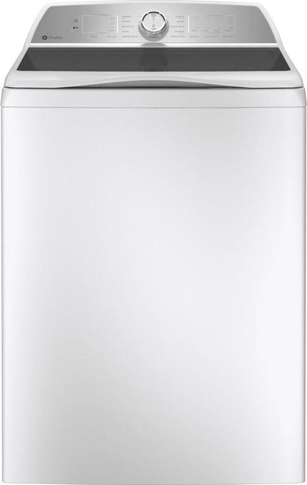 GE Profile 28" Smart Top Load Washer 5.0 cu. ft. with Microban Antimicrobial Technology and 12 Wash Cycles - White