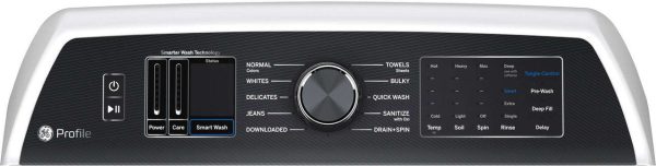 GE Profile 28" Smart Top Load Washer 5.3 cu. ft. with Agitator - White - Image 2