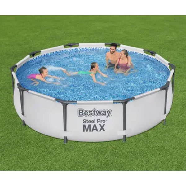 Bestway Steel Pro MAX 10'x30" Round Above Ground Outdoor Swimming Pool with Pump - Image 2