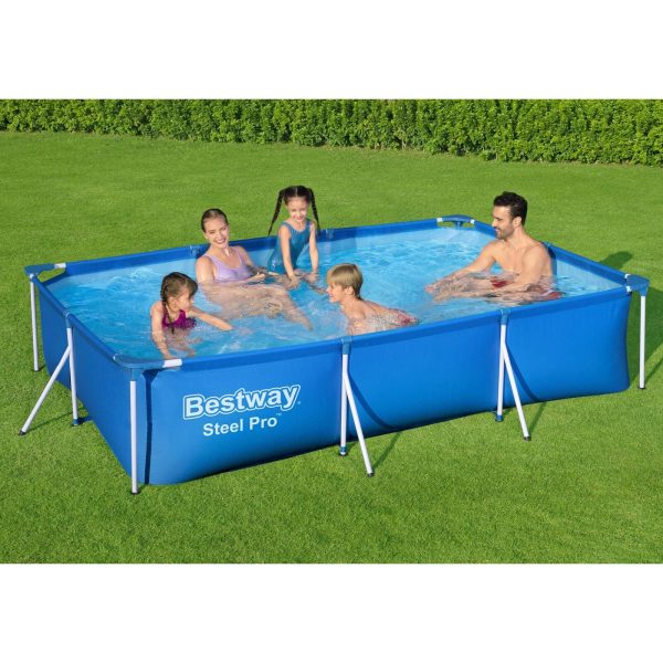 Bestway Steel Pro 9.8' x 6.6' x 26" Rectangular Above Ground Swimming Pool Set - Image 2