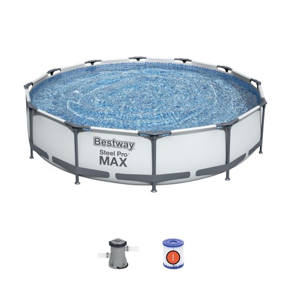 Bestway Steel Pro 12ft x 30in Frame Above Ground Pool Set with Pump - Image 4