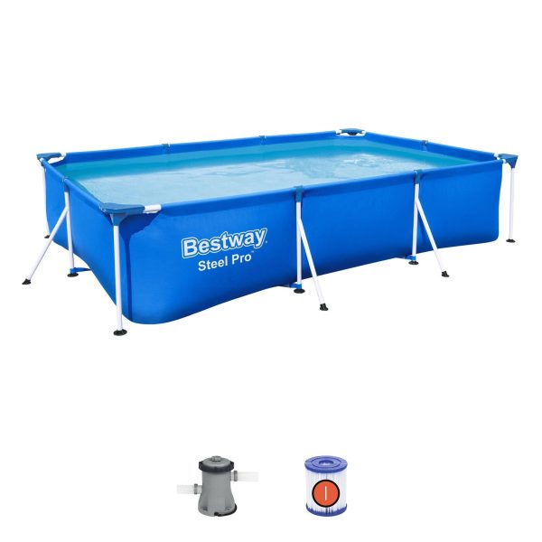 Bestway Steel Pro 9.8' x 6.6' x 26" Rectangular Above Ground Swimming Pool Set - Image 6