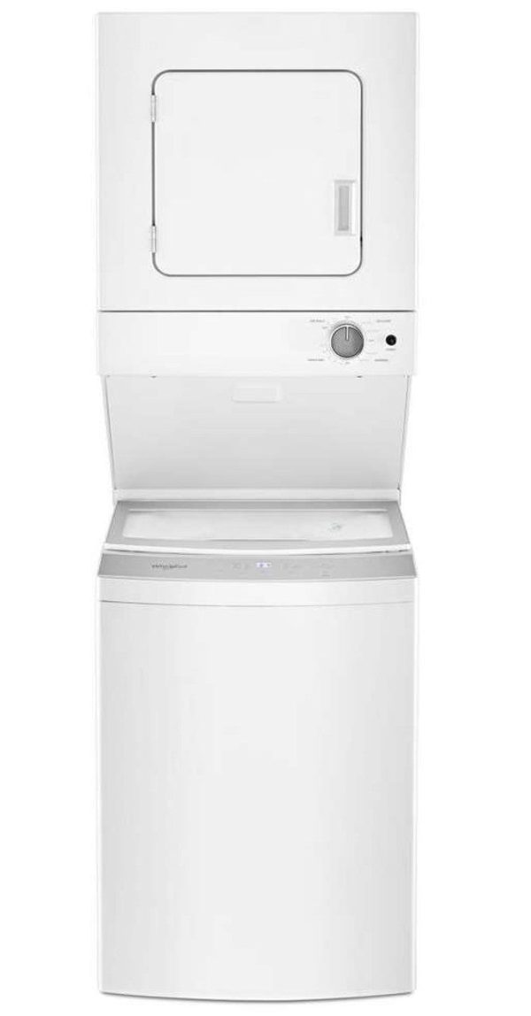 Whirlpool 24" Stacked Laundry Center with 1.6 cu. ft. Washer and 3.4 cu. ft. Electric Dryer - White
