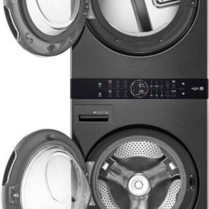 27" Laundry WashTower with 4.5 cu. ft. Washer and 7.4 cu. ft. Electric Dryer - Black Steel - Image 2