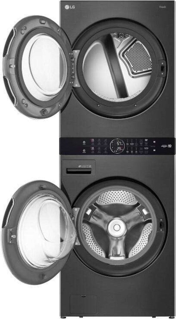 27" Laundry WashTower with 4.5 cu. ft. Washer and 7.4 cu. ft. Electric Dryer - Black Steel - Image 2