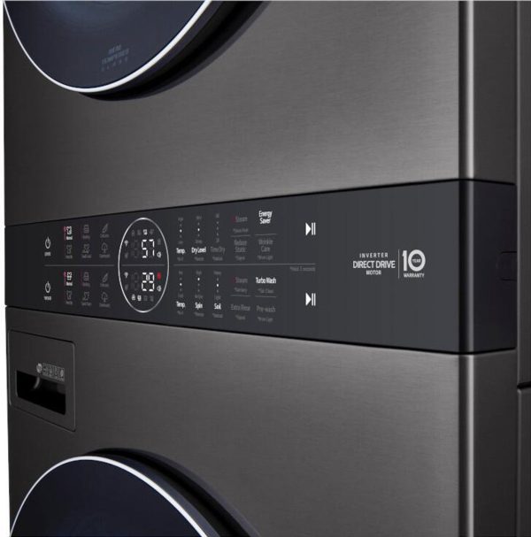 27" Laundry WashTower with 4.5 cu. ft. Washer and 7.4 cu. ft. Electric Dryer - Black Steel - Image 3